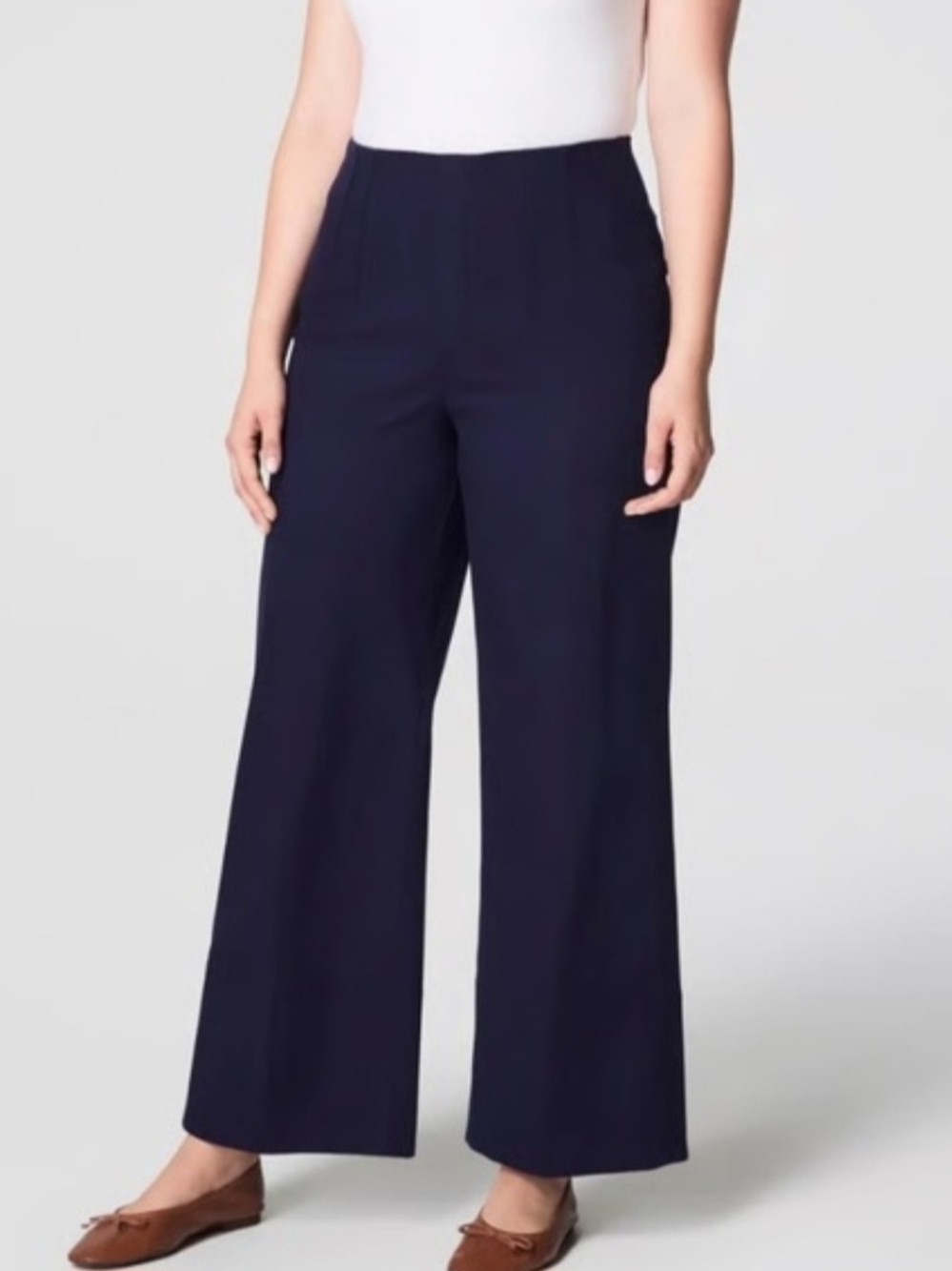 Spanx Stretch Twill Cropped Wide Leg Pant in Lapis Blue Size 1X Tall